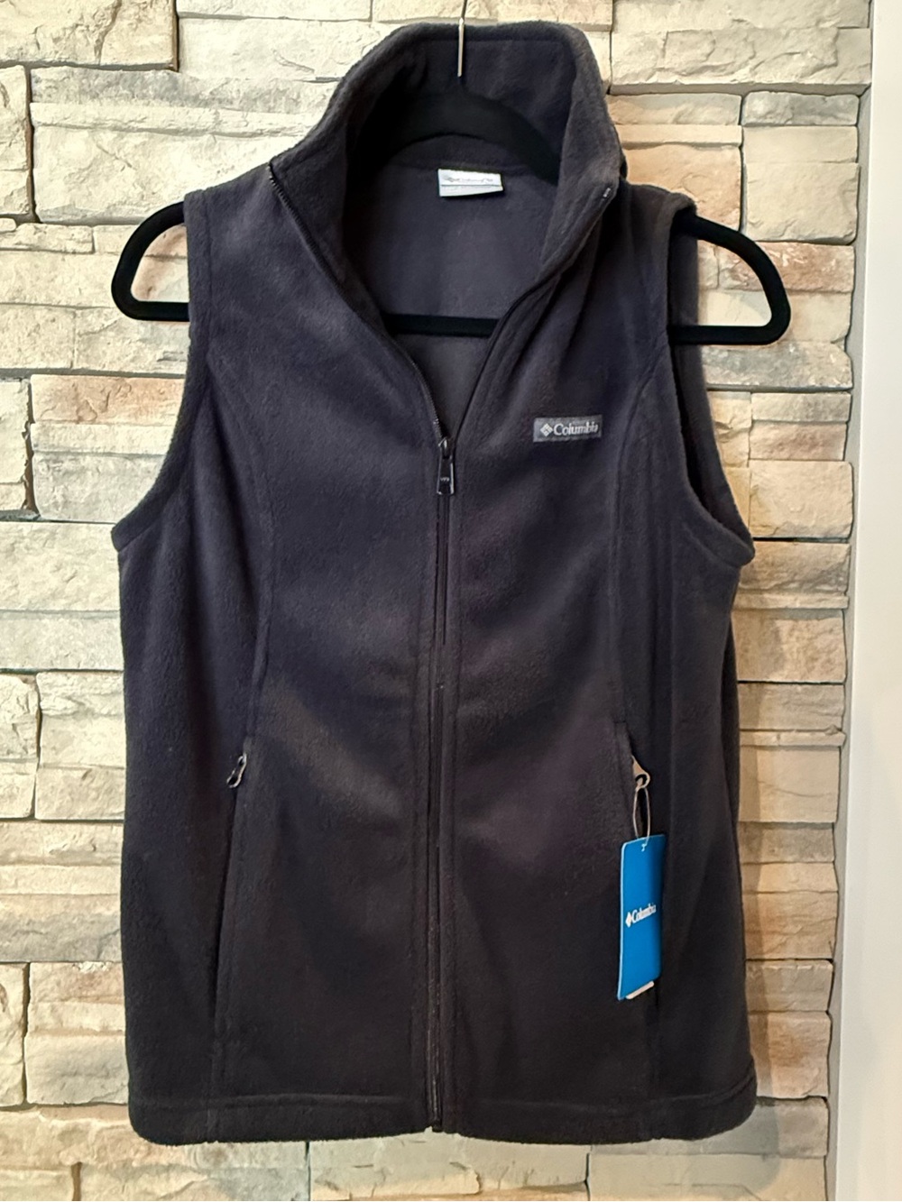 Columbia Womens Benton Springs Fleece Vest Black Full Zip WL1023-010 Small NWT